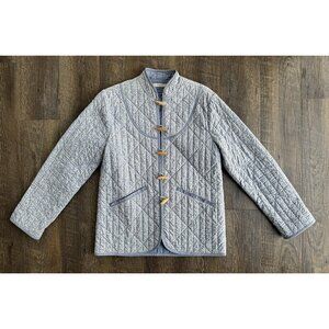 DÔEN Quilted Parker Jacket in Blue Cottage Ivy Floral, Size XS